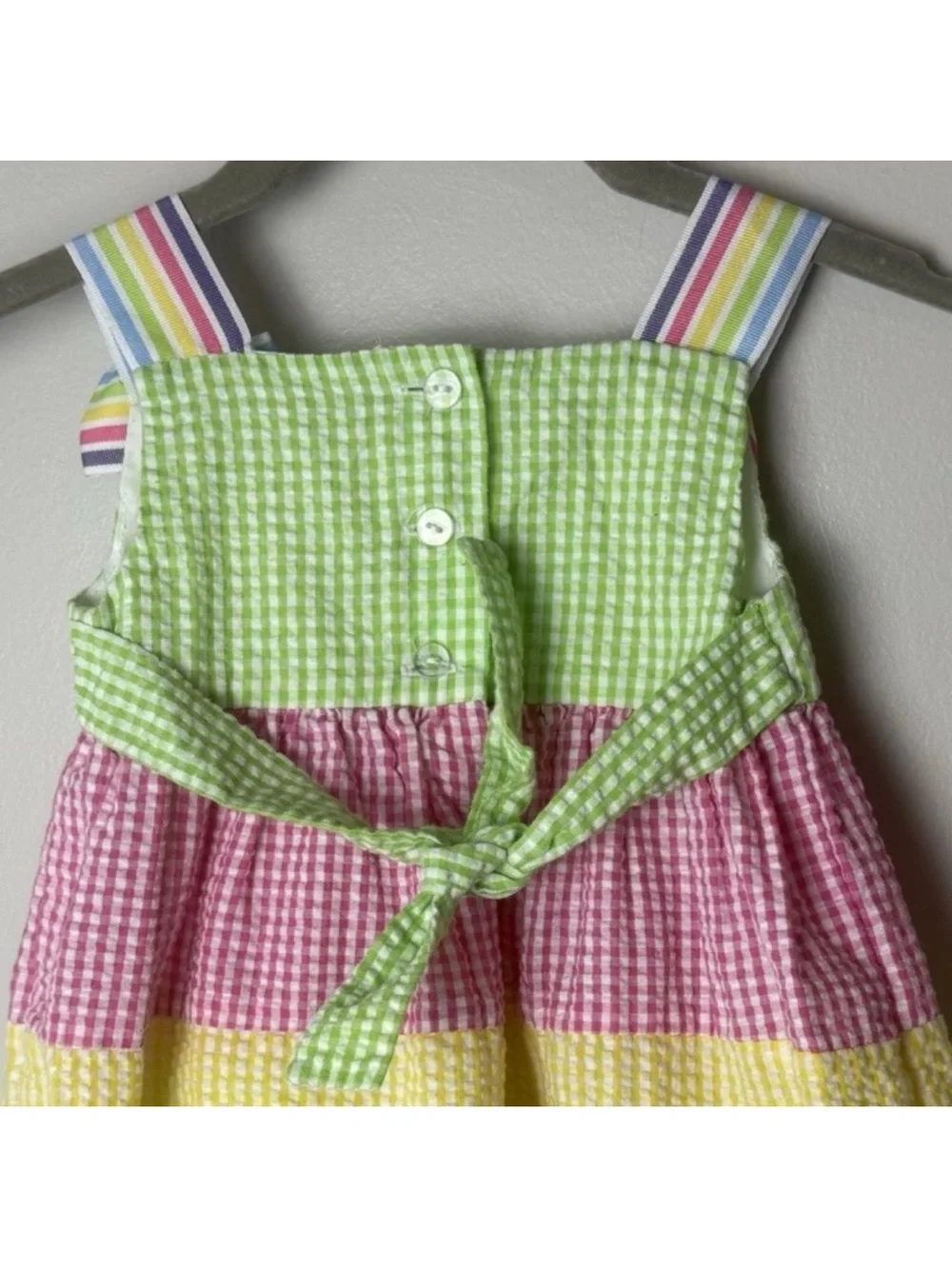 Emily Rose Girls Dress Size 2T Toddler Sundress Colorful Gingham Plaid Cotton